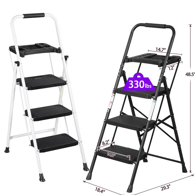 Foldable Steel Ladder (330 lbs Capacity)